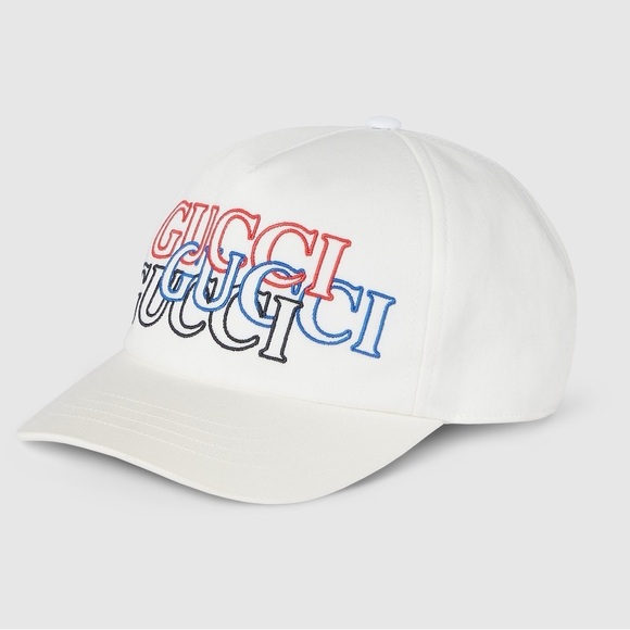 GUCCI White Baseball hat with Gucci embroidery Medium - Picture 1 of 6